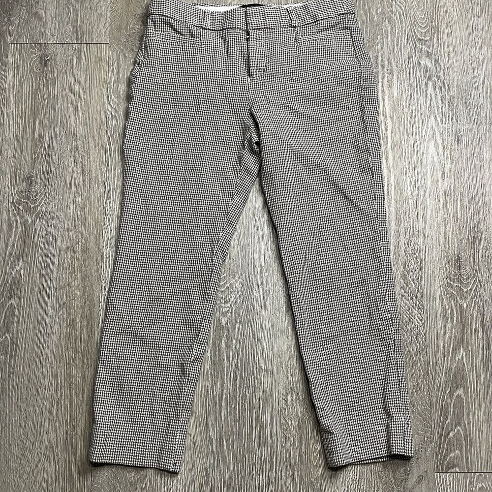 Banana Republic Sloan Pants Size 2 Petite Houndstooth Black And White